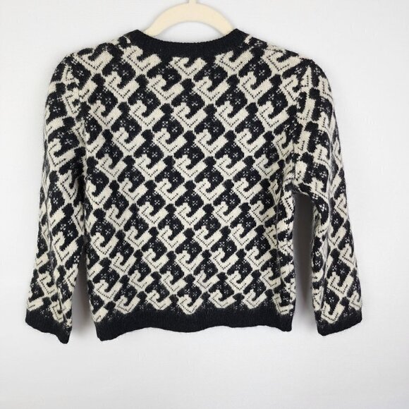 Moda International Vintage Wool/Angora Blend Pearl Button Up Sweater S - Picture 2 of 5